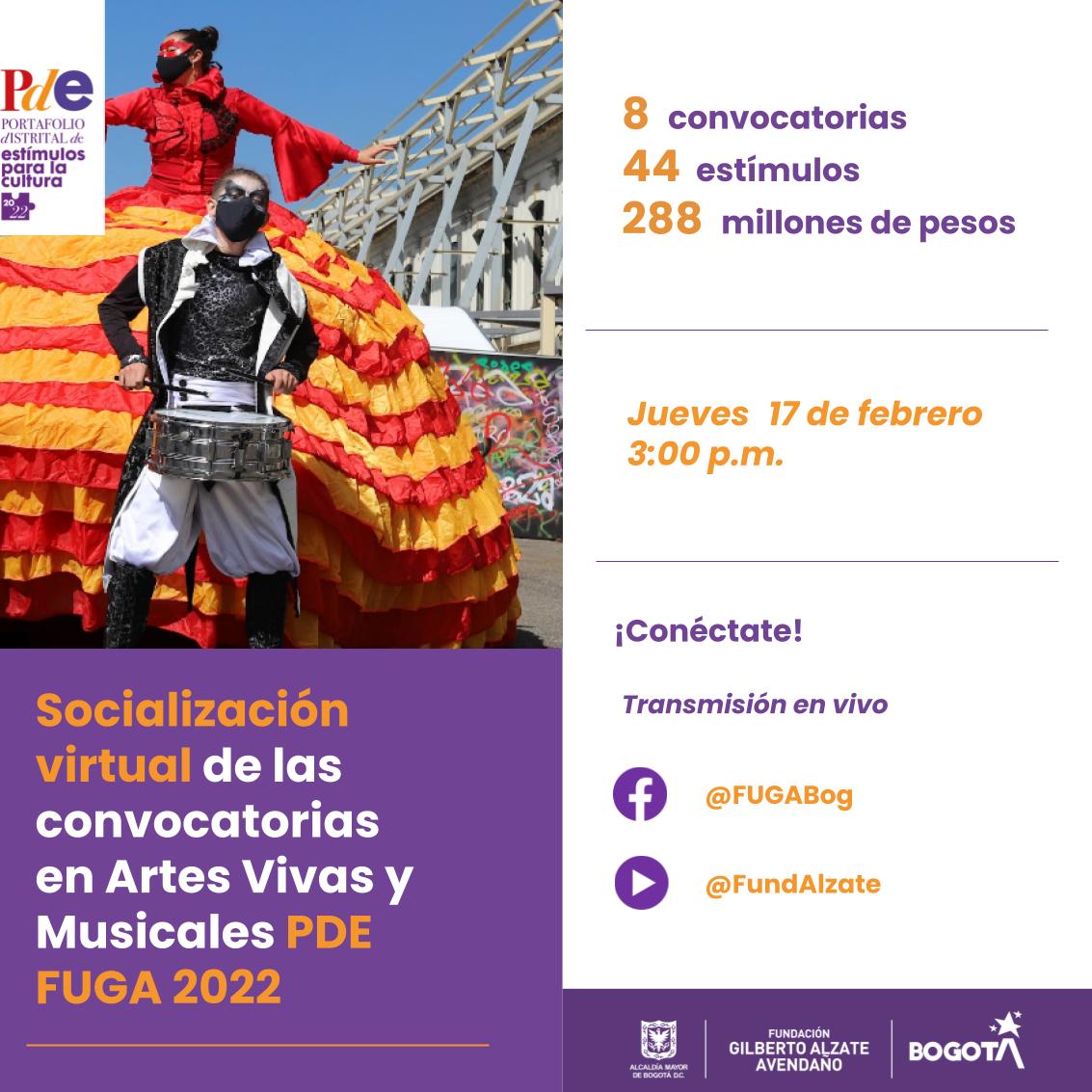 Información Convocatoria Artes Vivas y Musicales FUGA