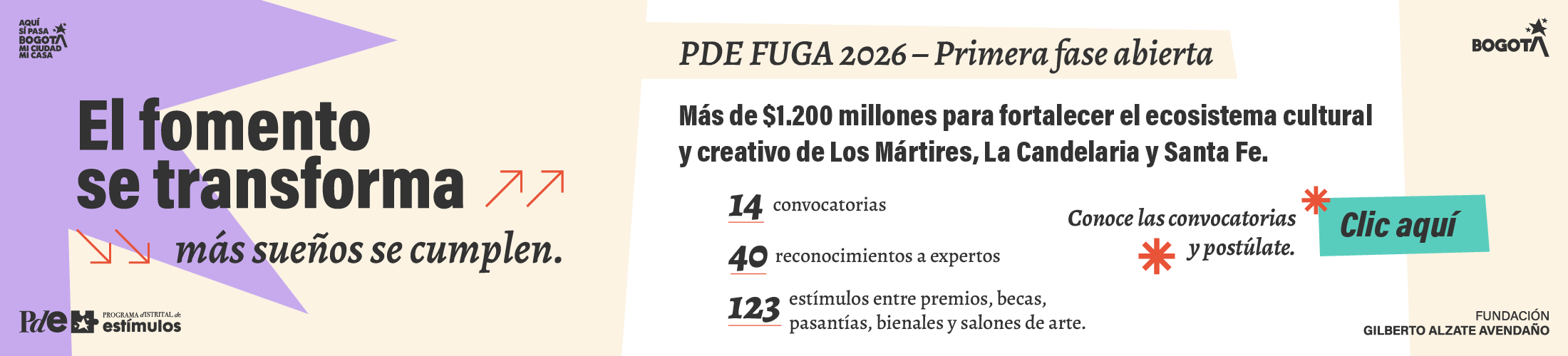 Banner anunciando las convocatorias PDE 2026