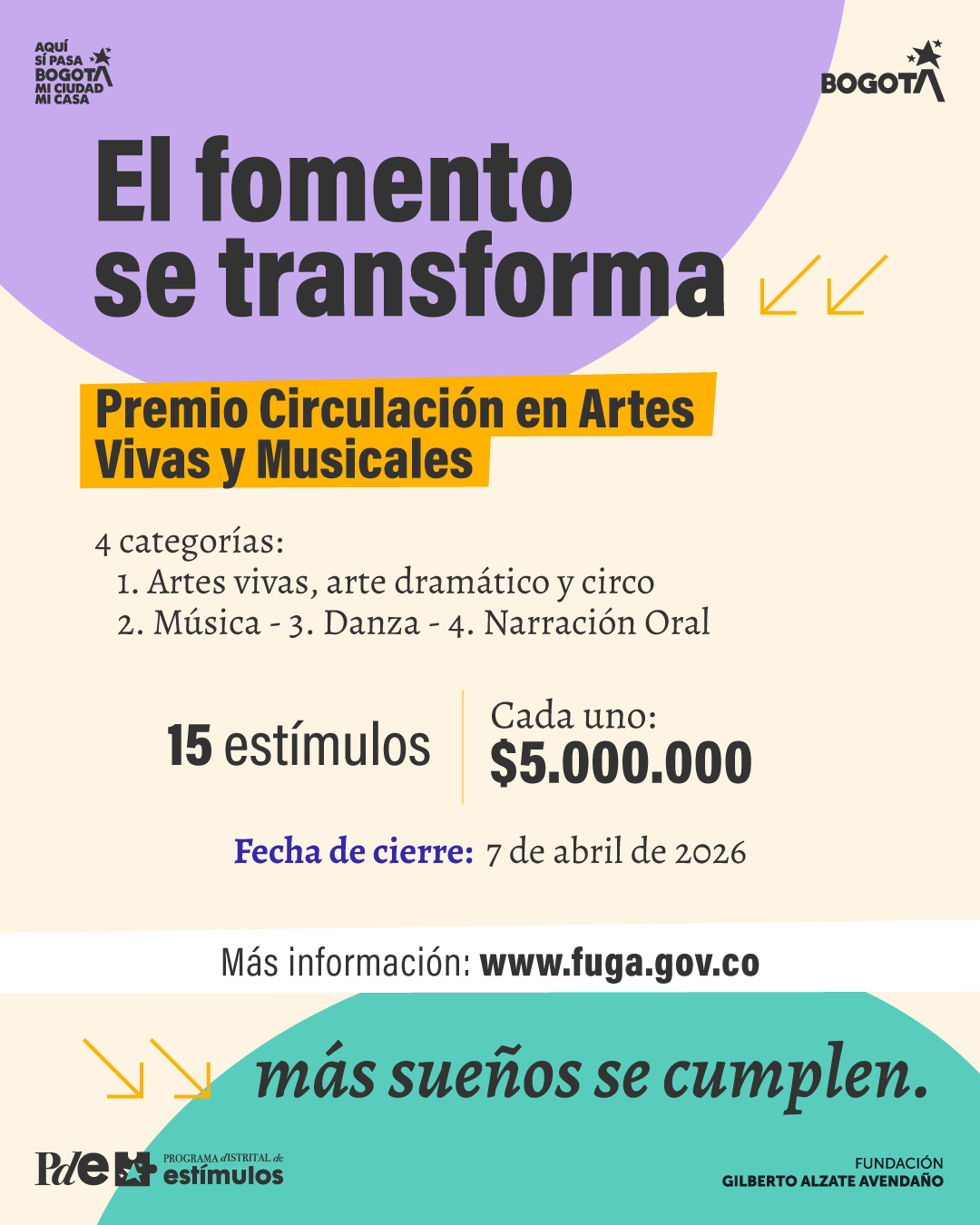 Premio Circulación en Artes Vivas y Musicales 2026