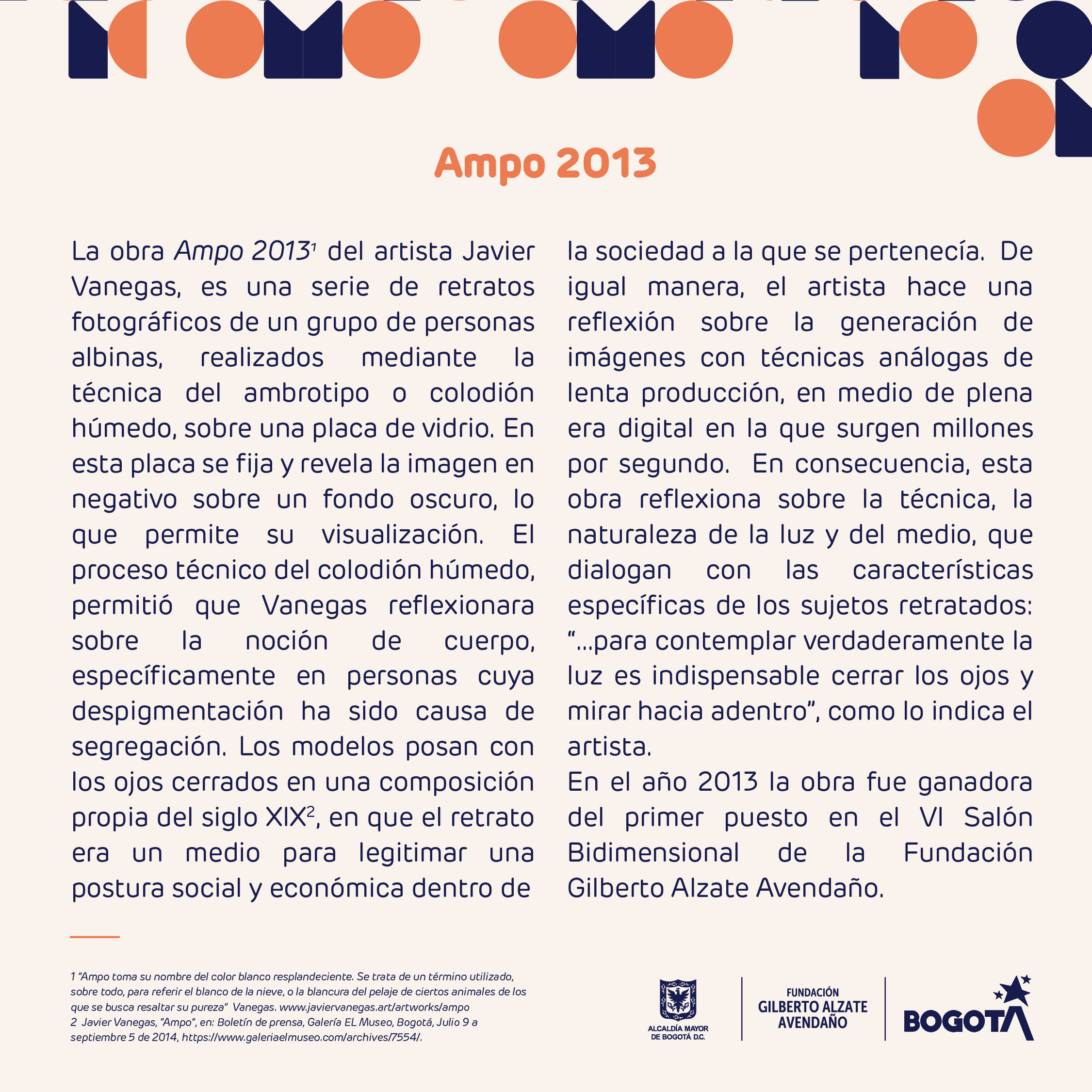 Imagen con texto sobre la obra del mes febrero 2022