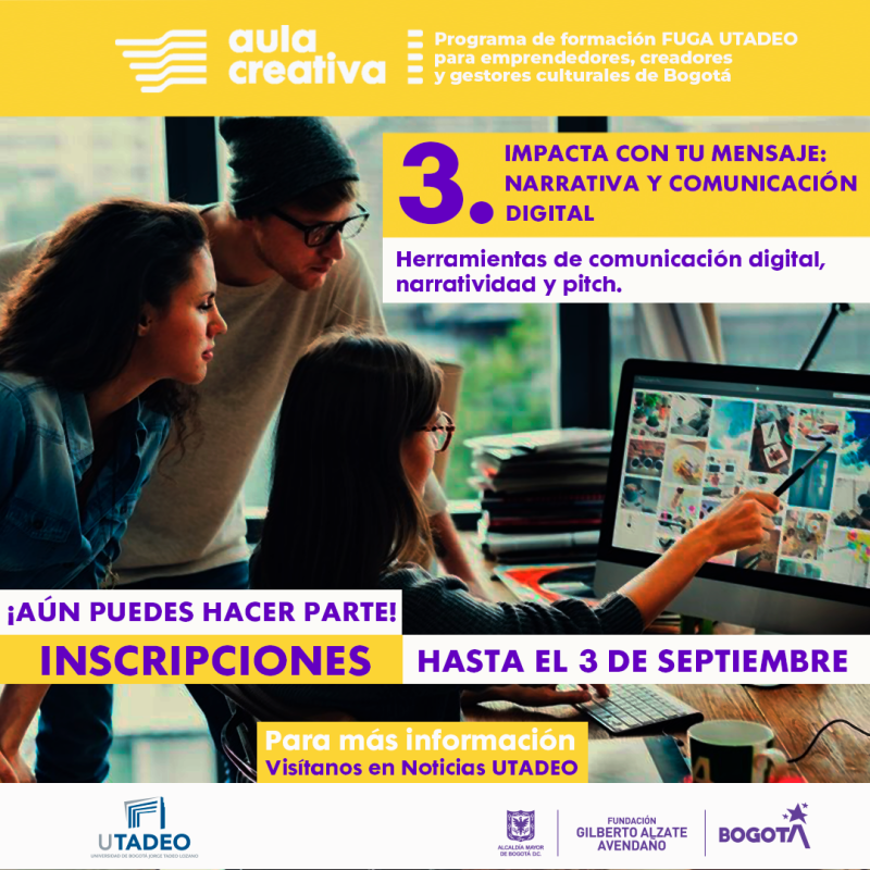 Programa “Aula Creativa” ofrece nuevos cursos para emprendedores y creadores de Bogotá