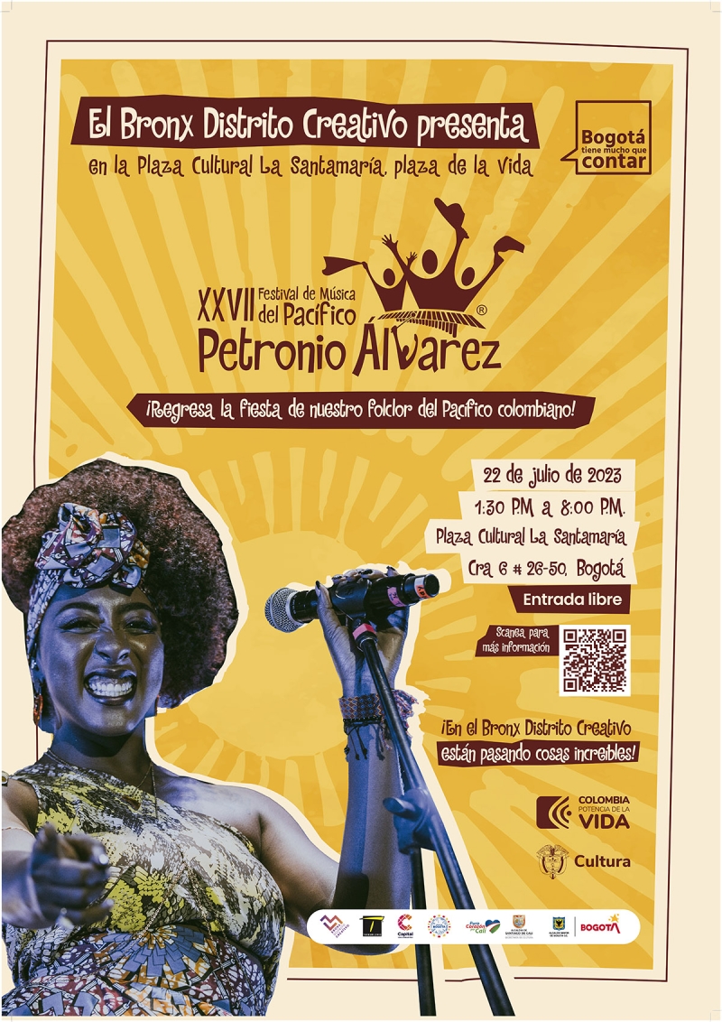 El Bronx Distrito Creativo presenta el Festival Petronio Álvarez en la Plaza Cultural La Santamaría 