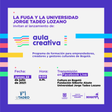 FUGA y Tadeo lanzan convocatoria de formación virtual gratuita “Aula Creativa” para emprendedores
